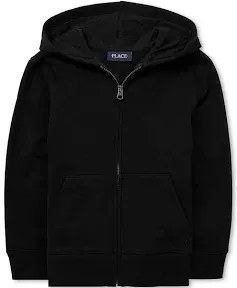 The Children's Place Baby Toddler Boys Zip Up Hoodie, Black