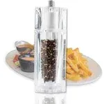 Tablecraft 11832 7 1/2"H Salt & Pepper Mill Set - Acrylic, Clear