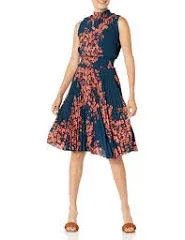 NANETTE LEPORE Smocked High Neck Pleated Midi Dress NWT 2