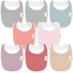 8-Pack Organic Baby Bibs for Boys, Girls - Soft Cotton Drooling and Teething Bab