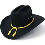 Western Express Black Felt Finish Cattleman Cowboy Hat with Cavalry Hat Band | Cowboy & Cowgirl Hats for Men and Women