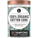 L. Tampons, Cotton, Organic, Light+Regular - 30 tampons