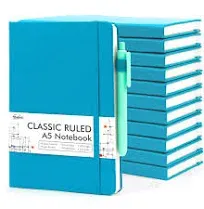 12 Pack Notebooks Journals Bulk with 12 Black Pens, Feela A5 Hardcover Notebo...