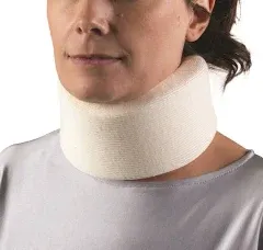 OTC Cervical Collar, Soft Contour Foam, Neck Support Brace, White Wide 3.5" Depth, Medium