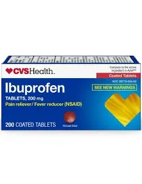 CVS Health Ibuprofen Pain Reliever & Fever Reducer (nsaid) 200 mg Coated Tablets (200 ct)