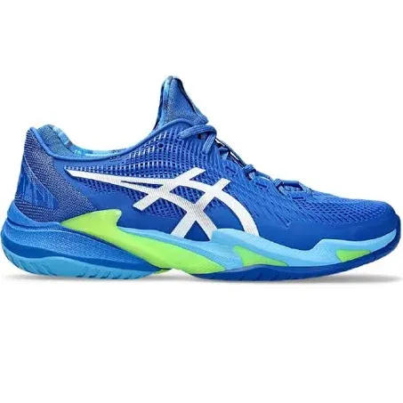 "Men's Asics Court FlyteFoam 3 Novak, Tuna Blue/White, 12.5 D Medium"