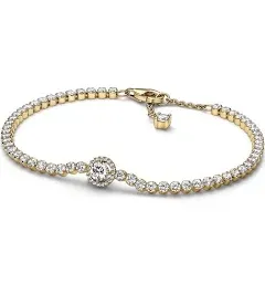 Pandora Sterling Silver Sparkling Halo Tennis Bracelet