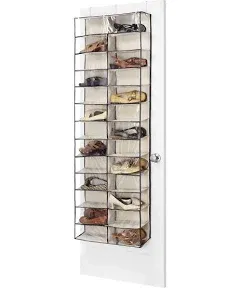 Brown, 26-Section OTD Polycotton 13 Tiers Shoe Shelves - 6&#034; x 22&#034; x 63&#034;