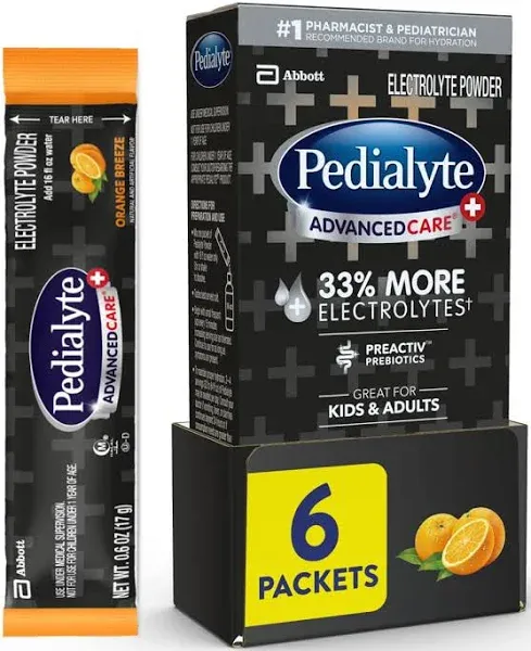 Pedialyte AdvancedCare Plus Electrolyte Powder Orange Breeze - 6-0.6 Oz