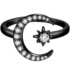 Beautlace Star and Moon Adjustable Rings