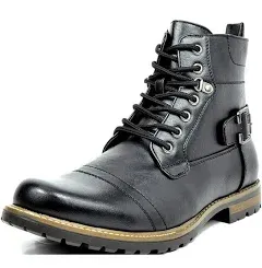 Bruno Marc Men's Motorcycle Combat Boots Zipper Biker Boot