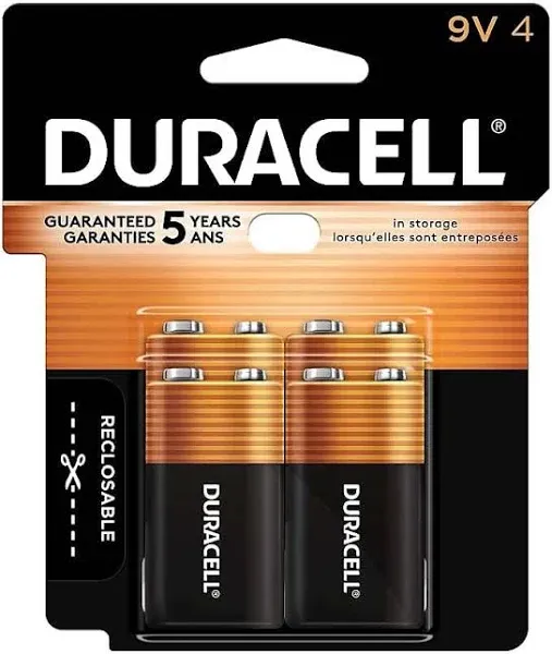 Duracell Coppertop Alkaline 9V Batteries