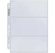 Ultra Pro: 3-Pocket for 3-1/2" X 7-1/2" Horizontal Prints Platinum Series Pocket Pages (100ct)