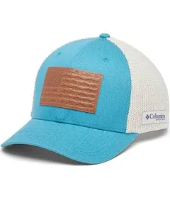 Columbia PFG Leather Fish Flag Mesh Ball Cap