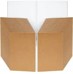 24 Pack Blank Unlined Notebook Bulk Set, Letter Size Kraft Paper Journals with 24 Sheets for Drawing, Sketchbook, Office Supplies (8.5 x 11 in)