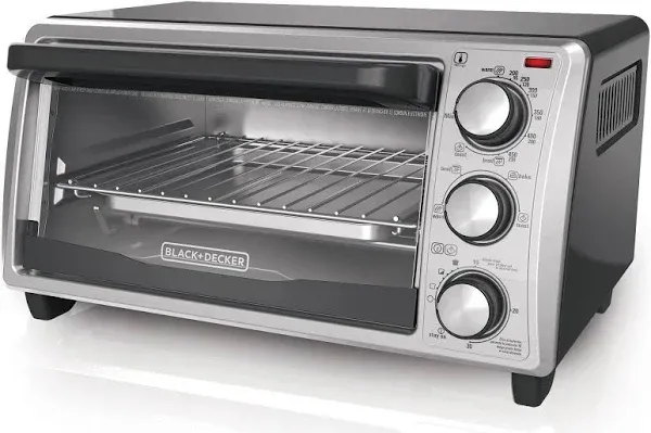 BLACK+DECKER TO1356SG 4-Slice Toaster Oven, Even Toast Technology, Fits a 9&#034; ...