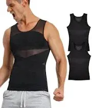 TAILONG Men's Compression Shirt for Body Shaper Slimming Vest Tight Tummy Underwear Tank Top