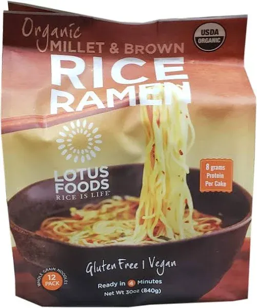 Lotus Foods Organic Gluten Free Millet & Brown Rice Ramen Noodles