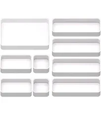 9 Pcs Stackable Drawer Organizer Trays Set, Multifunctiona<wbr/>l Stackable Storage...