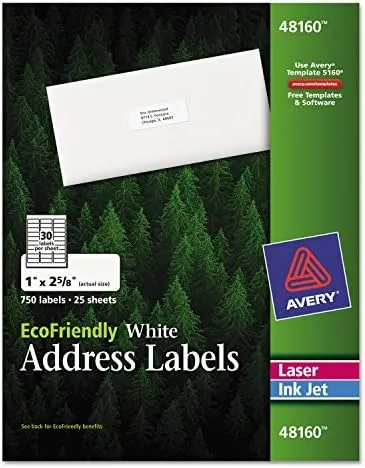 Avery EcoFriendly Labels 1 x 2.63