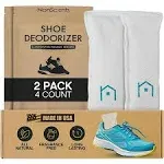 Nonscents Shoe Deodorizer (4-Pack) - Odor Eliminator, Freshener for Sneakers, Gym Bags, and Lockers