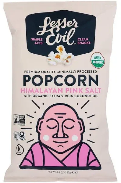 LesserEvil Himalayan Pink Salt Organic Popcorn