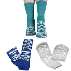 McKesson Terries Above the Ankle Slipper Socks Large Teal, 1 Pair