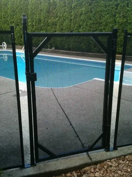 WaterWarden 4’ Pool Gate, Pool Fence Gate - 30” Wide, Self-Closing and Removable Pool Door, Coordinates with 4x12 ft Outdoor Child Safety In-Ground Pool Fencing, Easy DIY Installation,Black