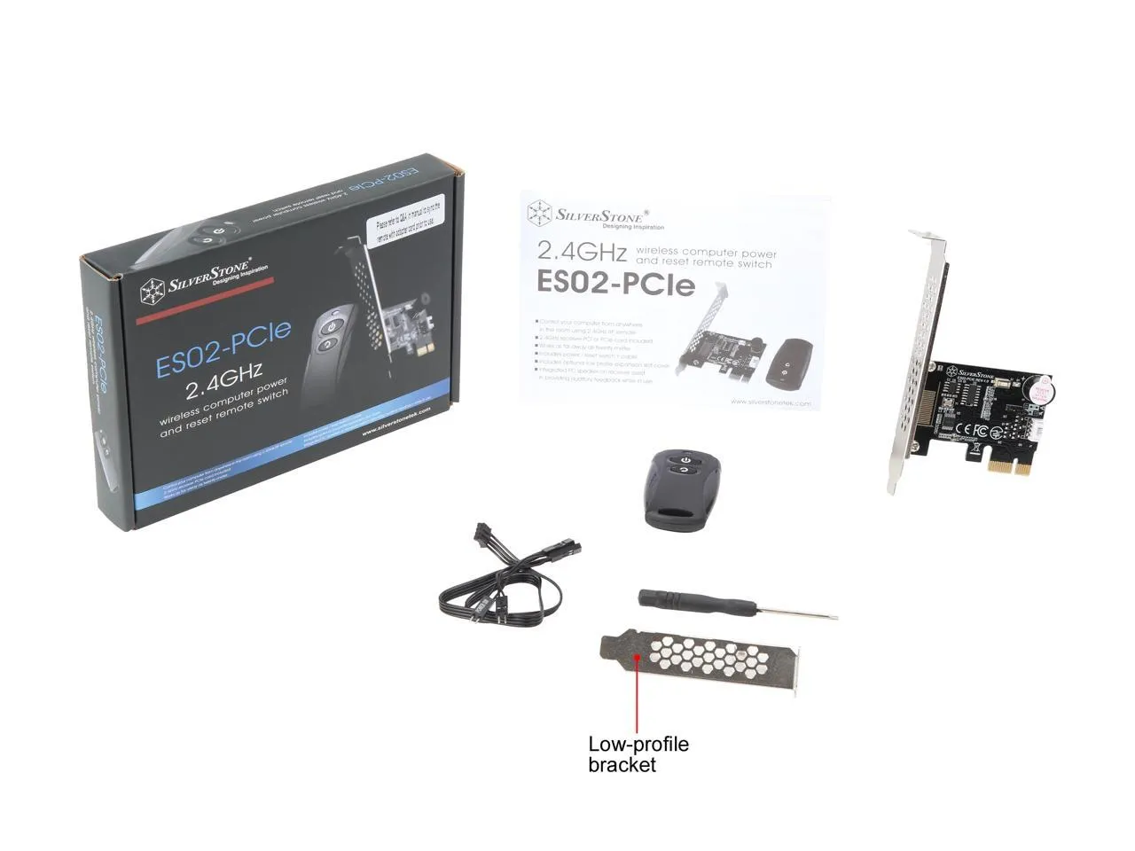 Silverstone SST-ES02-PCIE 2.4Ghz Wireless Computer Power and Reset Remote Switch