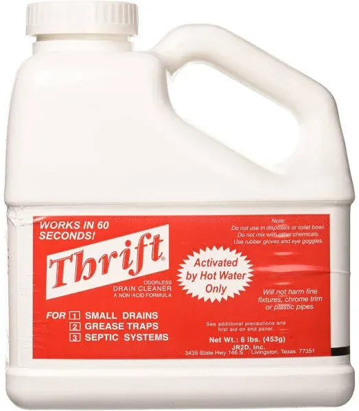 Thrift T-600 Odorless Non-Acidic Pipe and Drain Cleaner, 6 lbs