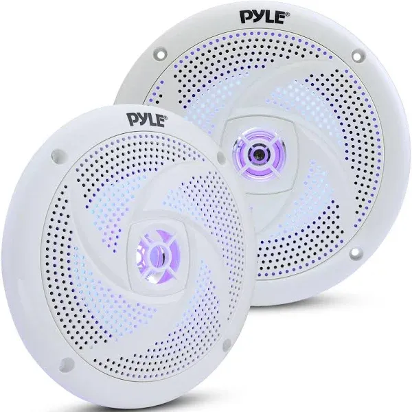 Pyle Low-Profile Waterproof Marine Speakers - 240W 6.5 inch 2 Way 1 Pair Slim Style Waterproof and Weather Resistant Outdoor Audio Stereo Sound