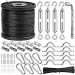 Belio String Light Hanging Kit,Stainless Steel Cable for Outdoor Lights,Globe String Light Suspension Kit Include 182 ft Wire Rope Cable Turnbuckle