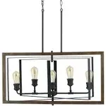 Home Decorators Collection Palermo Grove Collection 5-Light Black Gilded Iron Linear Chandelier