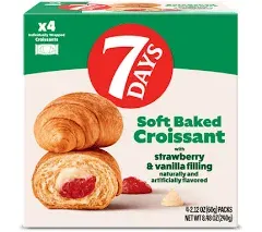 7 Days Strawberry and Vanilla Soft Croissant, 2.65 Ounce -- 24 per case.