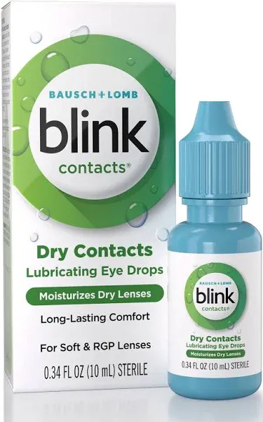 Blink Contacts Lubricating Eye Drops 0.34 Fl Oz (10 Ml) - Pack of 3