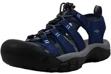 KEEN Men's Newport H2 Closed Toe Water Sandals, Naval Academy/Steel Grey, 9