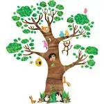 DECOWALL DL4-1709 XLarge Giant Tree and Animals Kids Wall Decals Wall Stickers (59x63 inch) Peel and Stick Removable Wall Stickers for Kids Nursery Bedroom Living Room