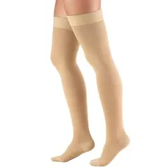 Truform Leg Compression Stocking 20-30mmHg Firm Beige Thigh High Toe Small 8868