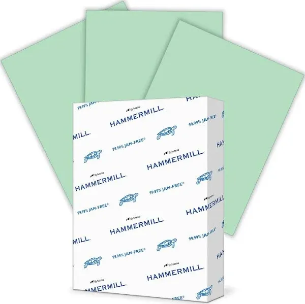 Hammermill Colors Print Paper, 20lb, 8.5 x 11, Green, 500/Ream