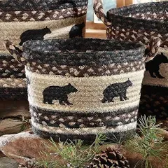 Black Forest Decor Black Bear Braided Utility Basket