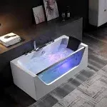 Empava 59 in. Whirlpool Rectangular Bathtub - EMPV-59JT408LED