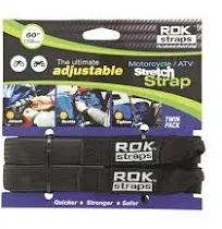 ROK Straps Heavy Duty 60&#034; Stretch Black Straps