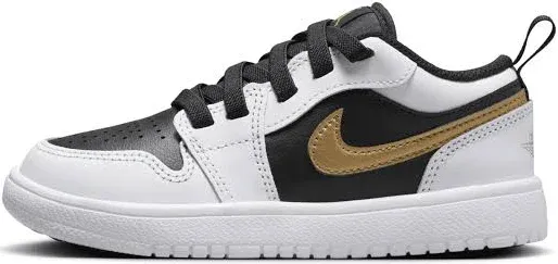 Air Jordan 1 Low ALT Preschool Lifestyle Shoes (White/Black/Metallic Gold)