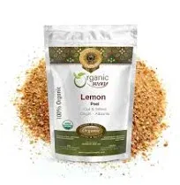 Organic Way Dried Lemon Peel Cut & Sifted (Citrus limon) - Organic & Kosher Certified | Vegan, Non GMO & Gluten Free | USDA Certified | Origin - India (1/4LBS / 4Oz)