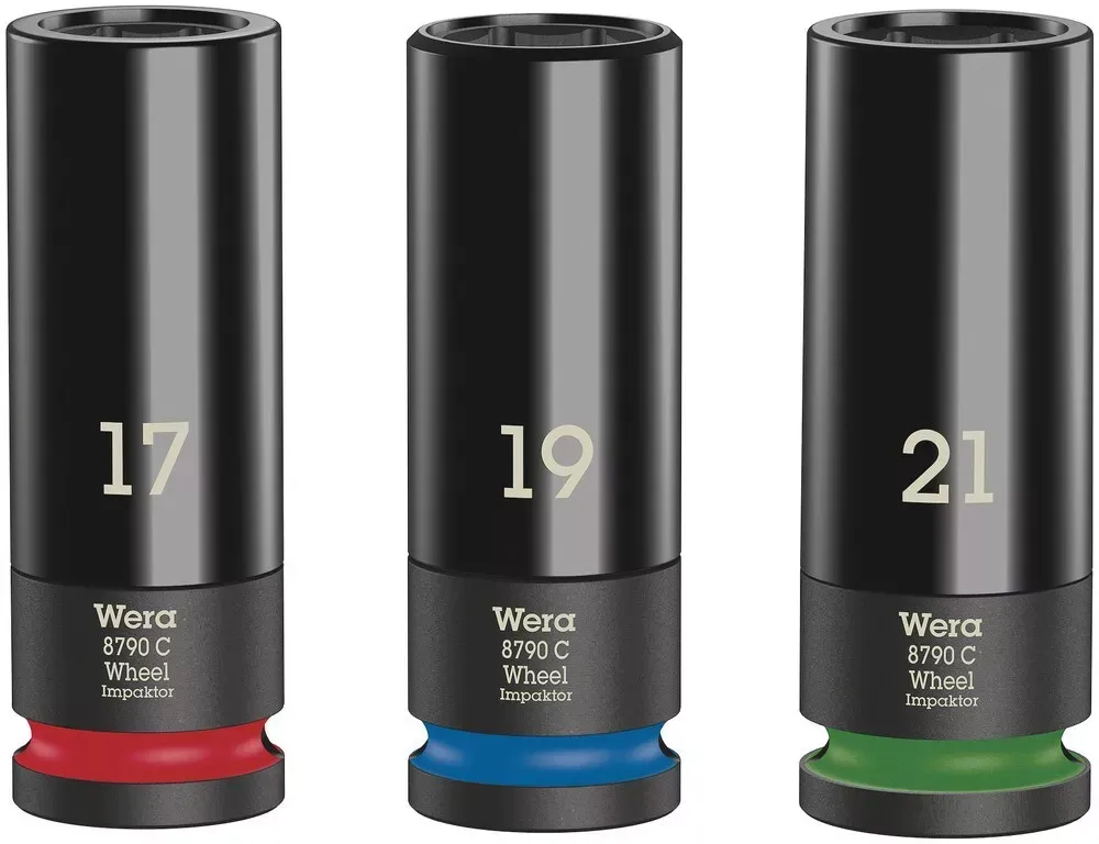 Wera Metric 1/2 Drive Lug Nut Impact Socket Set Plastic Sleeve 3 Pce 05004595001