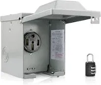 Gerguirry 50 Amp RV Power Outlet Box 125/250 Volt Enclosed Lockable Nema 14-5...