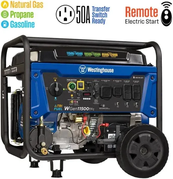 Westinghouse WGen11500TFc 11500-Watt Tri Fuel Portable Generator