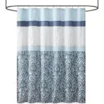 Shawnee - Printed and Embroidered Shower Curtain - Blue