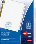 Avery Big Tab Insertable Dividers, 8 Clear Tabs, 1 Set (11124)