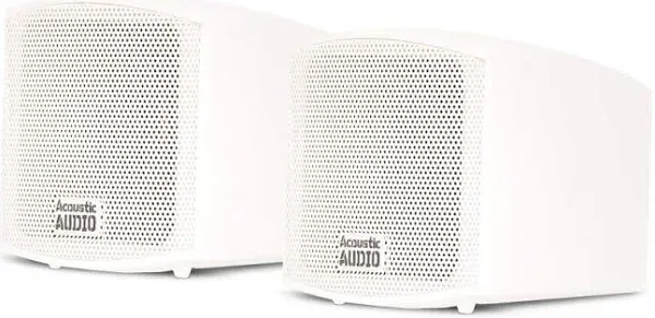 Acoustic Audio AA321W Mountable Indoor Speakers 400 Watts White Bookshelf Pair